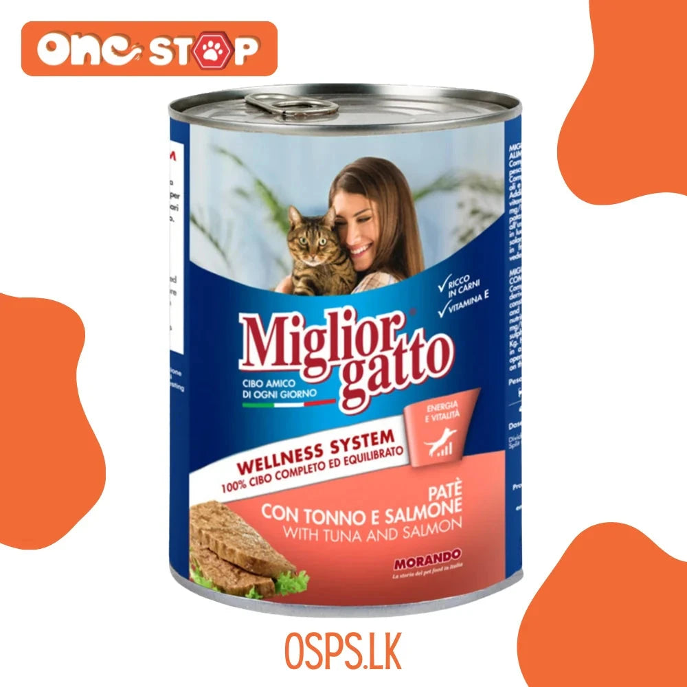 Miglior gatto Chunks With Tuna & Salmon 405g petbay.lk