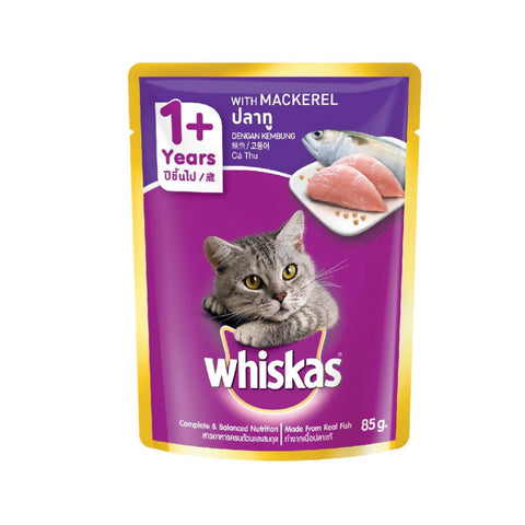 Whiskas Mackerel Wet Food Pouch 80g petbay.lk