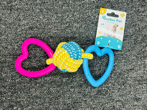 Double Heart Rope Toy - DH petbay.lk