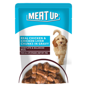 MeatUp Dog Chicken & Chicken Liver Gravy 70g petbay.lk