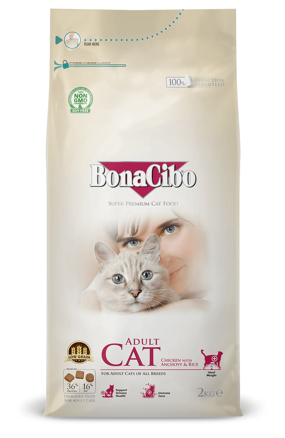 BonaCibo Adult Cat Food 2kg (Chicken) petbay.lk