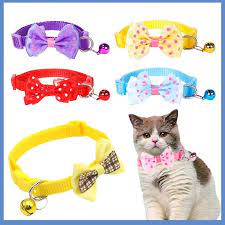 Cat collar with bow and bell petbay.lk