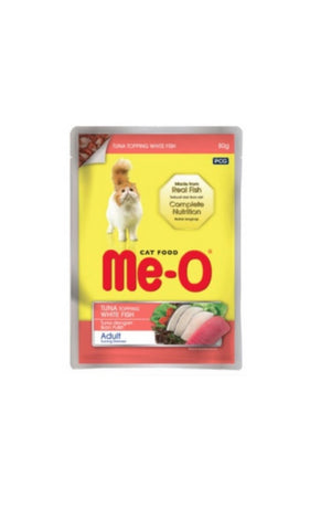 Me-O Adult Cat Tuna with White Fish Food Pouch 80g petbay.lk
