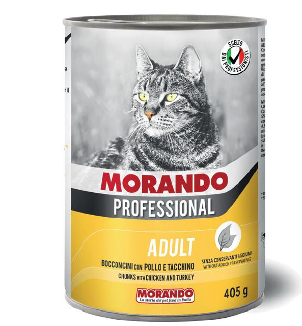 Morando pro Adult Cat Chunks with Chicken & Turkey 405g (Bocconi) petbay.lk